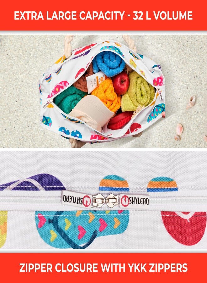 SHYLERO Beach Bag and Pool Bag. Has Airtight Pouch, Key Holder. Beach Tote is Zippered, Waterproof (IP64) - L22xH15xW6 - Image 5
